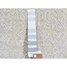 Load image into Gallery viewer, 8&#39;x10&#39; Beige Wool and Plant Based Silk Hand Loomed Fine Jacquard with Erased Design Oriental Rug FWR357396