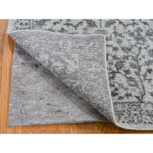 Load image into Gallery viewer, 2&#39;5&quot;x8&#39; Gray Jacquard Hand Loomed Broken Cypress Tree Design Silken Thick and Plush Runner Oriental Rug FWR357414