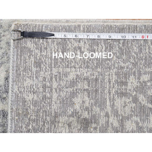2'5"x8' Gray Jacquard Hand Loomed Broken Cypress Tree Design Silken Thick and Plush Runner Oriental Rug FWR357414