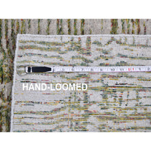 Load image into Gallery viewer, 2&#39;5&quot;x7&#39;9&quot; Green Fine jacquard Hand Loomed Modern Wool and Art Silk Oriental Rug FWR357666