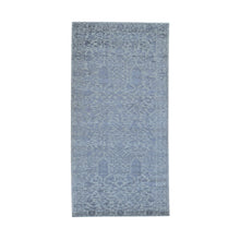 Load image into Gallery viewer, 2&#39;5&quot;x8&#39; Gray Jacquard Hand Loomed Broken Cypress Tree Design Wool and Silk Thick and Plush Runner Oriental Rug FWR357720