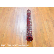 Load image into Gallery viewer, 3&#39;6&quot;x4&#39;9&quot; New Persian Shiraz Serrated Medallion, Birds, Pure Wool Hand Knotted Oriental Rug FWR357756