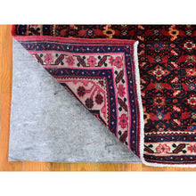 Load image into Gallery viewer, 3&#39;5&quot;x10&#39;4&quot; New Persian Hamadan Mahi Fish Design Wide Runner Pure Wool Hand Knotted Oriental Rug FWR357834