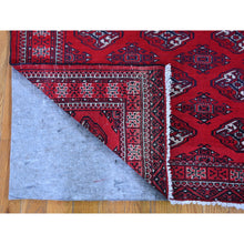Load image into Gallery viewer, 3&#39;6&quot;x5&#39; Red Vintage Turkoman Bokara Pure Wool Good Condition Hand Knotted Oriental Rug FWR358014