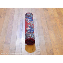 Load image into Gallery viewer, 2&#39;8&quot;x4&#39; New Persian Hamadan Open Field Red Pure Wool Hand Knotted Oriental Rug FWR358026