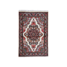 Load image into Gallery viewer, 3&#39;3&quot;x5&#39;2&quot; Ivory New Persian Kazvin Thick and Plush Pure Wool Hand Knotted Oriental Rug FWR358044