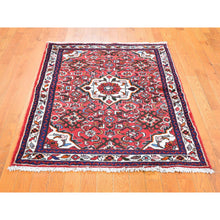 Load image into Gallery viewer, 3&#39;6&quot;x5&#39; New Persian Hamadan Small Flower Medallion Pure Wool Hand Knotted Oriental Rug FWR358062
