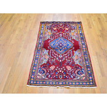 Load image into Gallery viewer, 3&#39;8&quot;x5&#39;10&quot; Vintage Colorful Persian Hamadan Natural Wool Hand Knotted Oriental Rug FWR358080