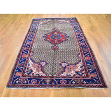 Load image into Gallery viewer, 5&#39;3&quot;x10&#39;6&quot; New Persian Hamadan with Camel Hair Medallion Design Hand Knotted Oriental Rug FWR358098