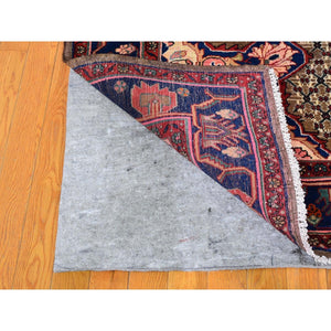 5'3"x10'6" New Persian Hamadan with Camel Hair Medallion Design Hand Knotted Oriental Rug FWR358098