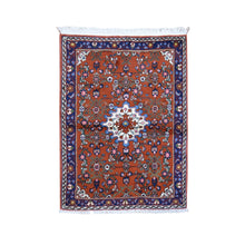 Load image into Gallery viewer, 3&#39;3&quot;x4&#39;5&quot; New Persian Hamadan Orange Hand Knotted Natural Wool Oriental Rug FWR358254