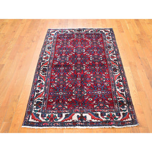 3'6"x6'3" Vintage Persian Bakhtiar Herati Fish All Over Design Hand Knotted Oriental Rug FWR358302