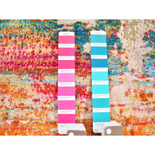 Load image into Gallery viewer, 9&#39;x12&#39;3&quot; Real Pure Silk Colorful Abstract Design Hand Knotted Oriental Rug FWR358350