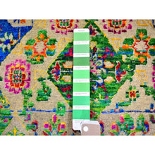 Load image into Gallery viewer, 5&#39;x7&#39; Colorful Sari Silk Mamluk Design Hand Knotted Oriental Rug FWR358368
