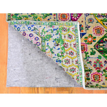Load image into Gallery viewer, 5&#39;x7&#39; Colorful Sari Silk Mamluk Design Hand Knotted Oriental Rug FWR358368