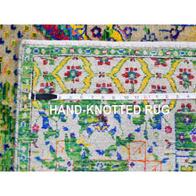 Load image into Gallery viewer, 5&#39;x7&#39; Colorful Sari Silk Mamluk Design Hand Knotted Oriental Rug FWR358368