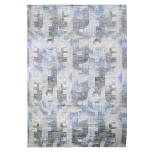 10'x14'3" THE INTERTWINED PASSAGE, Silk with Textured Wool Hand Knotted Oriental Rug FWR358410