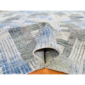 10'x14'3" THE INTERTWINED PASSAGE, Silk with Textured Wool Hand Knotted Oriental Rug FWR358410