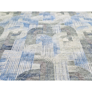 10'x14'3" THE INTERTWINED PASSAGE, Silk with Textured Wool Hand Knotted Oriental Rug FWR358410