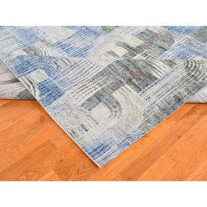 10'x14'3" THE INTERTWINED PASSAGE, Silk with Textured Wool Hand Knotted Oriental Rug FWR358410