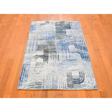 Load image into Gallery viewer, 3&#39;1&quot;x5&#39; THE INTERTWINED PASSAGE, Silk with Textured Wool Hand Knotted Oriental Rug FWR358422