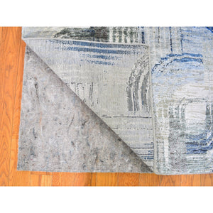 3'1"x5' THE INTERTWINED PASSAGE, Silk with Textured Wool Hand Knotted Oriental Rug FWR358422