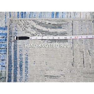 3'1"x5' THE INTERTWINED PASSAGE, Silk with Textured Wool Hand Knotted Oriental Rug FWR358422