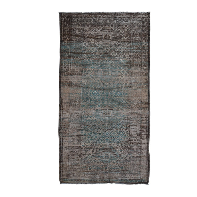 4'x8' Washed out and Vintage Afghan Baluch Pure Wool Hand Knotted Oriental Rug FWR358620