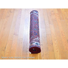 Load image into Gallery viewer, 3&#39;6&quot;x5&#39;1&quot; Red Natural Wool New Persian Hamadan Flower Medallion Design Hand Knotted Oriental Rug FWR359088