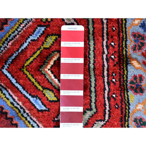 3'8"x6'5" New Persian Malayer with Abrash Geometric Design Pure Wool Hand Knotted Oriental Rug FWR359106