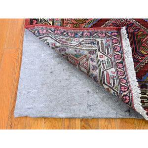 3'8"x6'5" New Persian Malayer with Abrash Geometric Design Pure Wool Hand Knotted Oriental Rug FWR359106