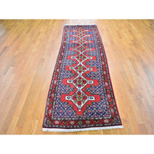 Load image into Gallery viewer, 3&#39;x9&#39;9&quot; Red New Persian Bijar Wide Runner Natural Wool Geometric Design Hand Knotted Oriental Rug FWR359166