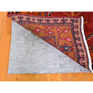 5'x12'9" Burnt Orange Vintage West Persian Wide Gallery Size Runner Pure Wool Hand Knotted Oriental Rug FWR359202