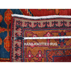 5'x12'9" Burnt Orange Vintage West Persian Wide Gallery Size Runner Pure Wool Hand Knotted Oriental Rug FWR359202