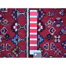 Load image into Gallery viewer, 3&#39;5&quot;x5&#39;4&quot; Red New Persian Shiraz Geometric Design Pure Wool Hand Knotted Oriental Rug FWR359328