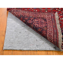 Load image into Gallery viewer, 3&#39;5&quot;x5&#39;4&quot; Red New Persian Shiraz Geometric Design Pure Wool Hand Knotted Oriental Rug FWR359328