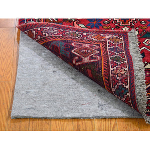 3'5"x4'9" Red New Persian Shiraz Animal Figurines Natural Wool Hand Knotted Oriental Rug FWR359574