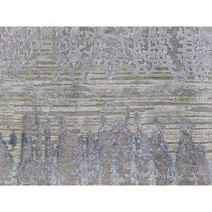 9'x12'5" Cardiac Design with Pastel Colors Textured Wool and Pure Silk Hand Knotted Oriental Rug FWR359688