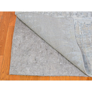 9'x12'5" Cardiac Design with Pastel Colors Textured Wool and Pure Silk Hand Knotted Oriental Rug FWR359688