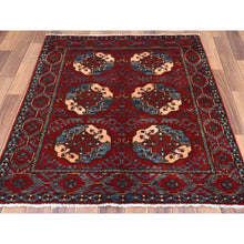 Load image into Gallery viewer, 3&#39;5&quot;x4&#39;4&quot; Pure Wool Copper Red Color Afghan Ersari With Elephant Feet Design Hand Knotted Oriental Rug FWR360012