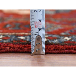 3'5"x4'4" Pure Wool Copper Red Color Afghan Ersari With Elephant Feet Design Hand Knotted Oriental Rug FWR360012
