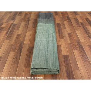 12'x15' Oversize Light Green With Nomadic Design Flat Weave Kilim Pure Wool Hand Woven Reversible Oriental Rug FWR360120