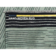 Load image into Gallery viewer, 8&#39;2&quot;x10&#39;1&quot; Hand Woven Flat Weave Nomadic Stripe Design Kilim Organic Wool Reversible Oriental Rug FWR360186