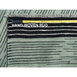 8'2"x10'1" Hand Woven Flat Weave Nomadic Stripe Design Kilim Organic Wool Reversible Oriental Rug FWR360186