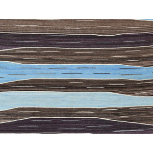 10'5"x14' Handspun Wool Flat Weave Brown And Blue Mountain Design Kilim Hand Woven Reversible Oriental Rug FWR360252