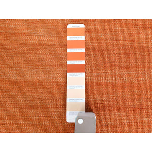 9'5"x12' Flat Weave Sunburst And Stripe Design Kilim Pure Wool Hand Woven Reversible Oriental Rug FWR360270