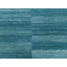 Load image into Gallery viewer, 10&#39;8&quot;x14&#39; Hand Woven Aquamarine Stripe Design Flat Weave Kilim Pure Wool Reversible Oriental Rug FWR360318