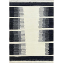 Load image into Gallery viewer, 6&#39;3&quot;x9&#39; Avant-Garde Design With Open Field Flat Weave Kilim Pure Wool Reversible Hand Woven Oriental Rug FWR360492