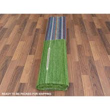 Load image into Gallery viewer, 9&#39;3&quot;x12&#39;1&quot; Flat Weave Kilim Pure Wool Hand Woven Stripe Design Reversible Oriental Rug FWR360546