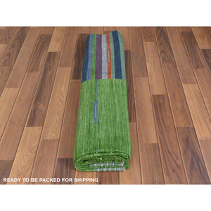 6'2"x9'2" Flat Weave Kilim Pure Stripe Design Wool Hand Woven Reversible Oriental Rug FWR360570